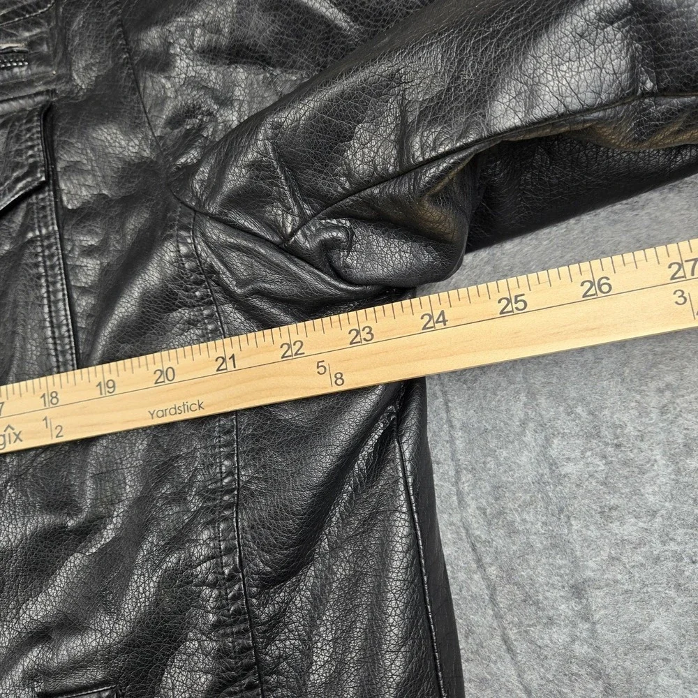 Levi's‎ Faux Leather Sherpa Fleece Lined Bomber Jacket Mens Size XL Black Biker